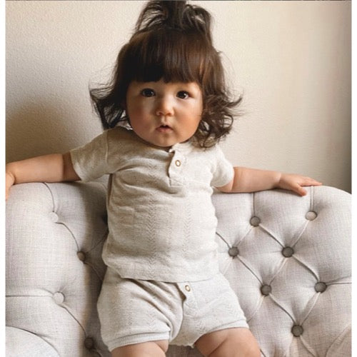 Pointelle Henley Tee